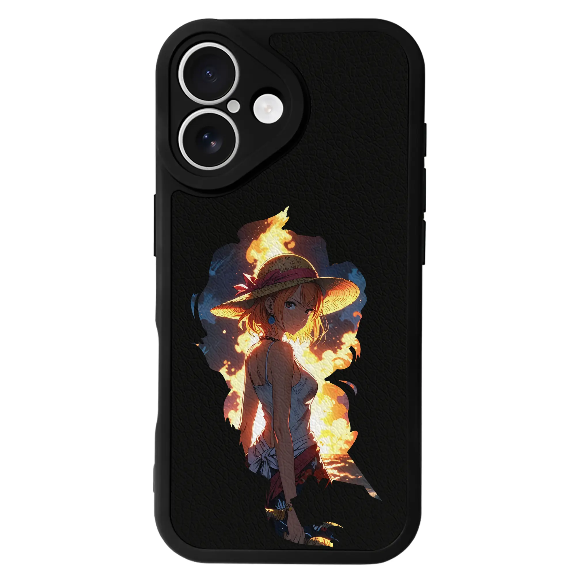 ワンピース グッズ ナミ - IPhone 16シリーズ対応 ・ シリコンスマホケース ・ レザー調 ・ 高精度フィット ・ 耐衝撃 ・ ワイヤレス充電対応 ・ 精密カット